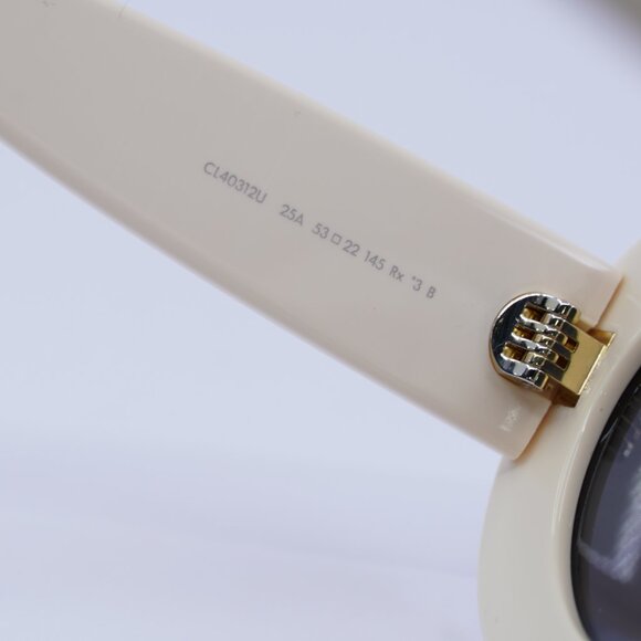 ?️ New Celine CL40312U TRIOMPHE 25A Sunglasses - Ivory White Frame, Grey Lenses main image 8